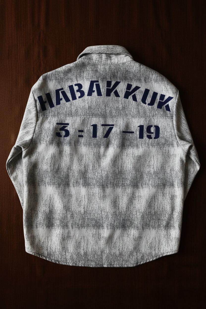 Habakkuk button shirt polyester thick fabric beige color oversized