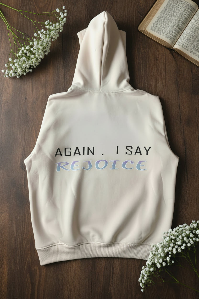 Beige Nude color Hoodies Hooded Rejoice is not a feeling Unisex Oversized 