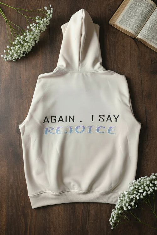 Beige Nude color Hoodies Hooded Rejoice is not a feeling Unisex Oversized 